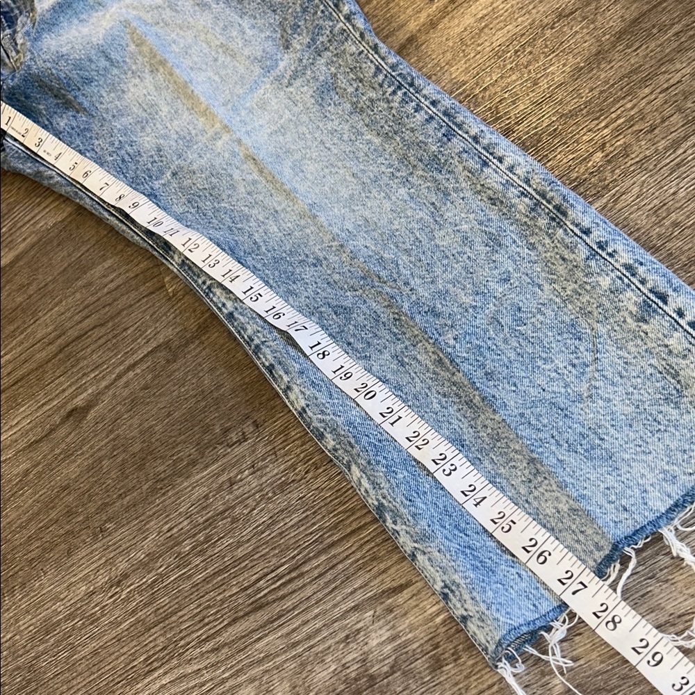 Veronica Beard Carly Kick Flare Jeans High Rise Raw Hem Crop Size 32 Made in USA - Picture 10 of 12